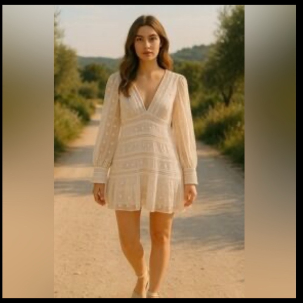 Just Me swiss dot V-Neck Dress
